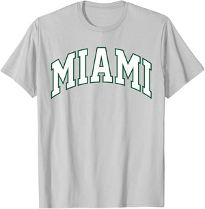 Retro Miami Men Miami Women Vintage Classic Orange Green FL T-Shirt - T-Shirt | Ash