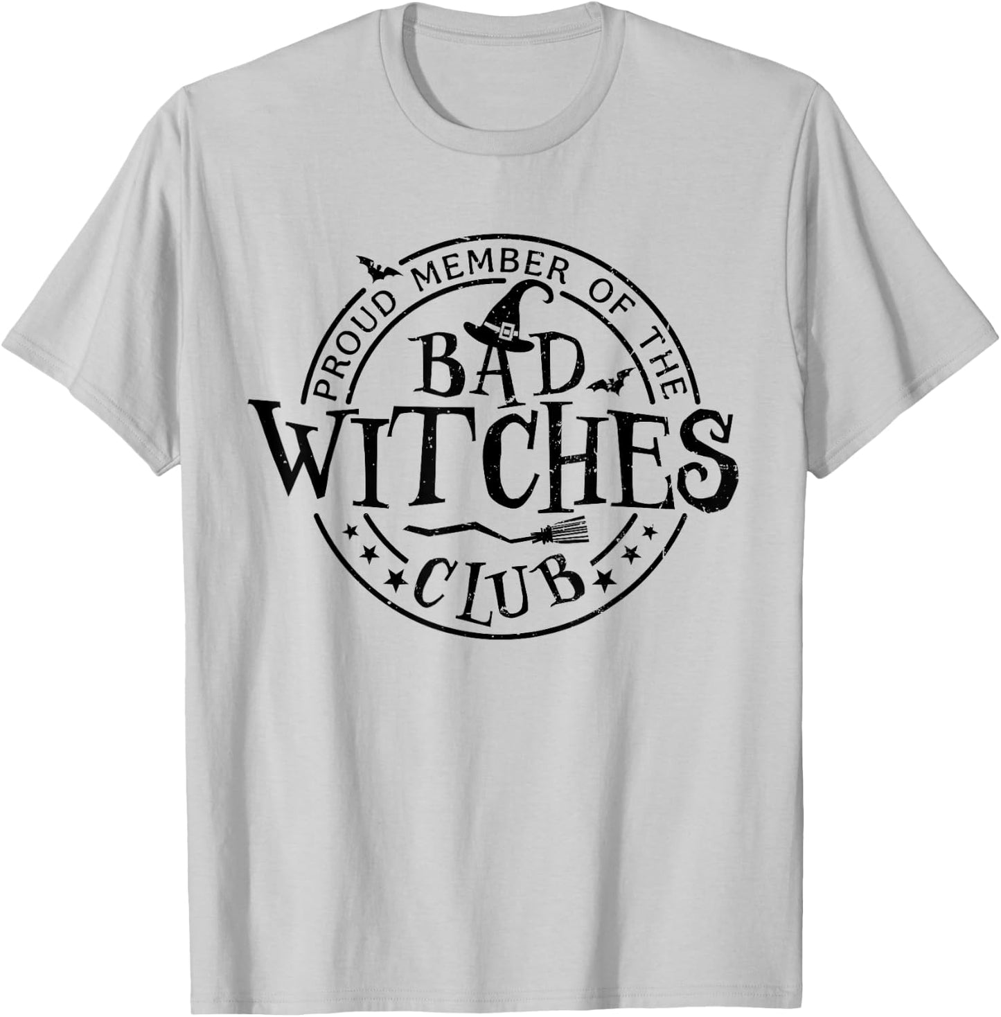 Retro Halloween Bad Witches Club Matching Funny Witch Women T-Shirt - T-Shirt | Ash