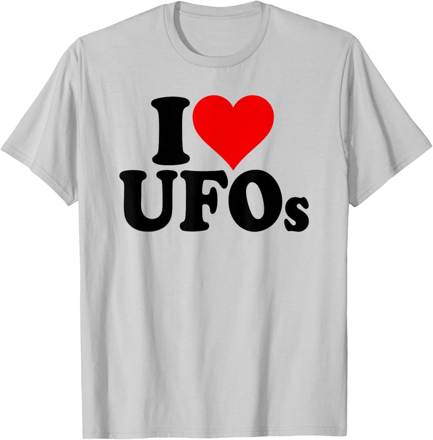 I Love Heart Ufo Ufos T-Shirt - T-Shirt | Ash
