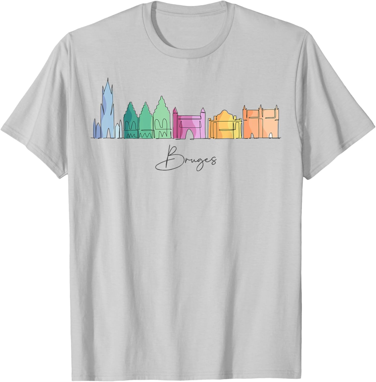Travel Europe Belgium Bruges Family Vacation Souvenir T-Shirt - T-Shirt | Ash