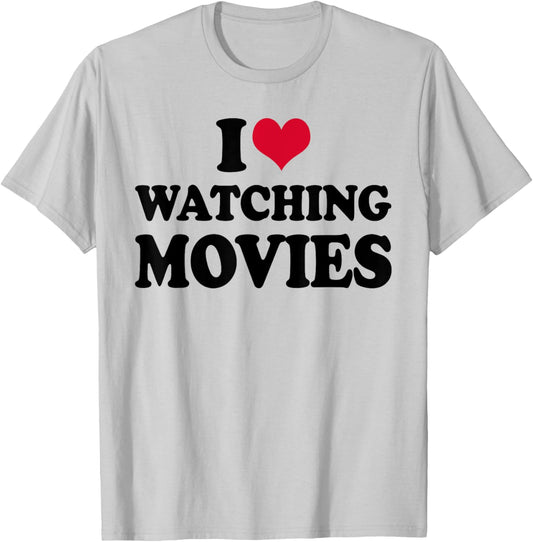 Cinema I Love Watching Movies T-Shirt - T-Shirt | Ash