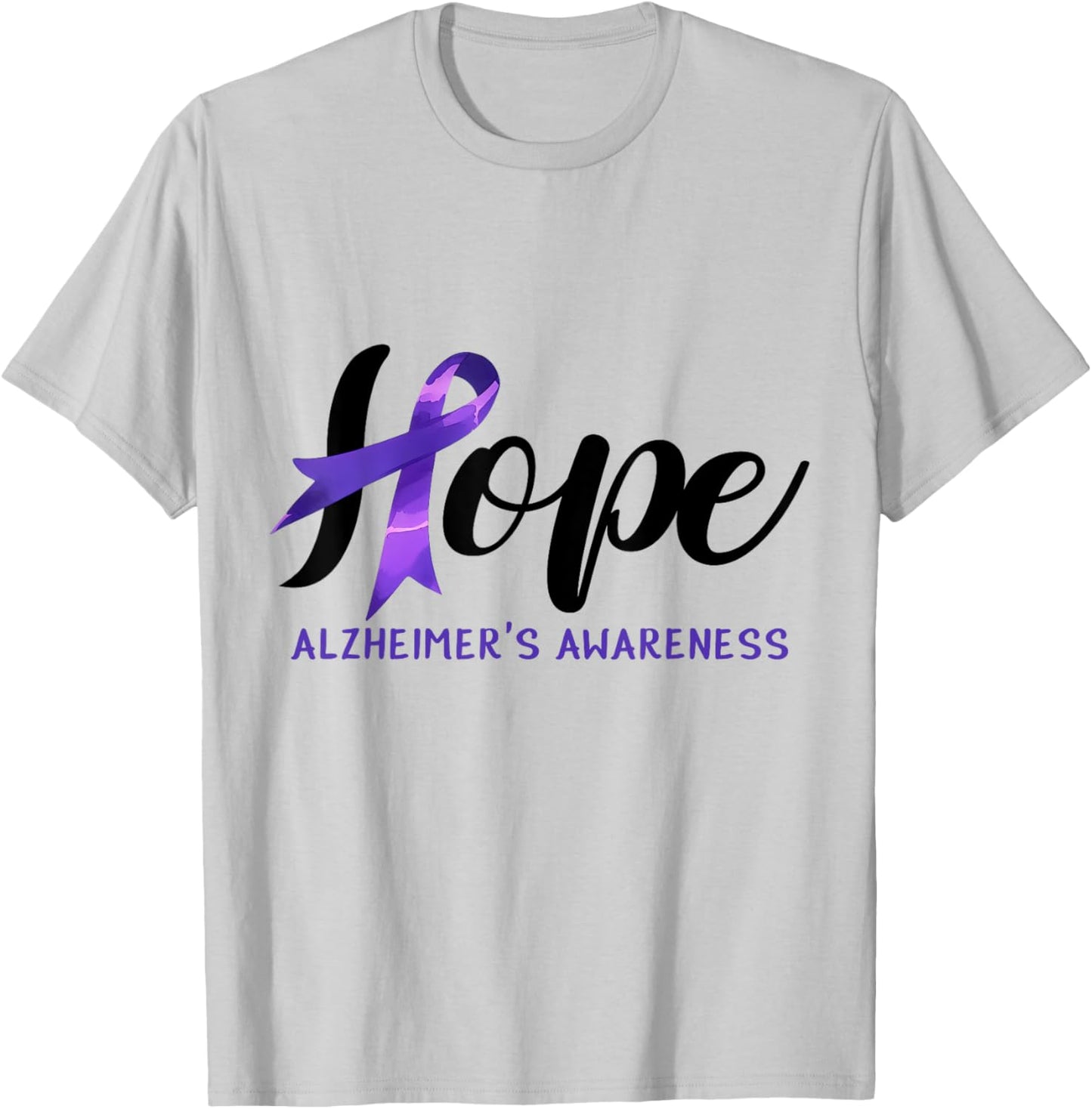 Hope Wear Purple Alzheimer's Awareness Dementia T-Shirt - T-Shirt | Ash