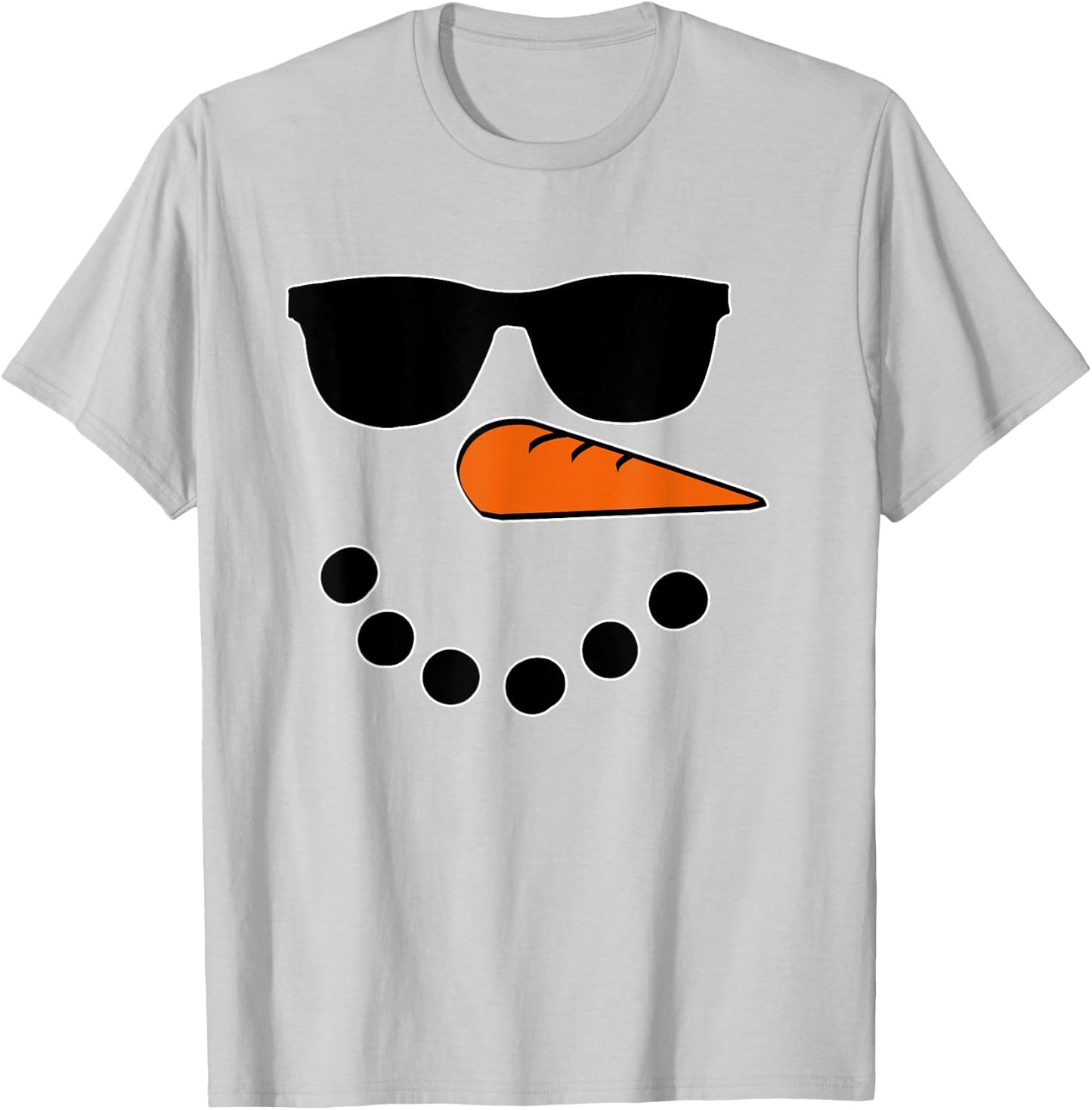 Snowman Face Christmas Funny Santa Claus Sunglass Cool T-Shirt - T-Shirt | Ash