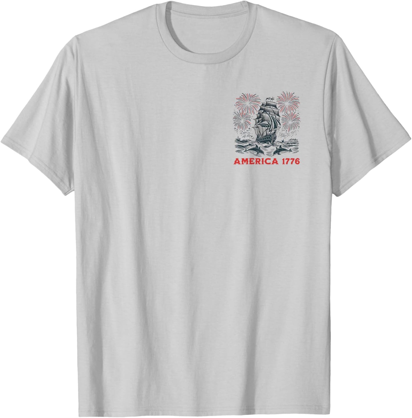 2 SIDED BACK PRINT POCKET So Long London Signed America 1776 T-Shirt - T-Shirt | Ash