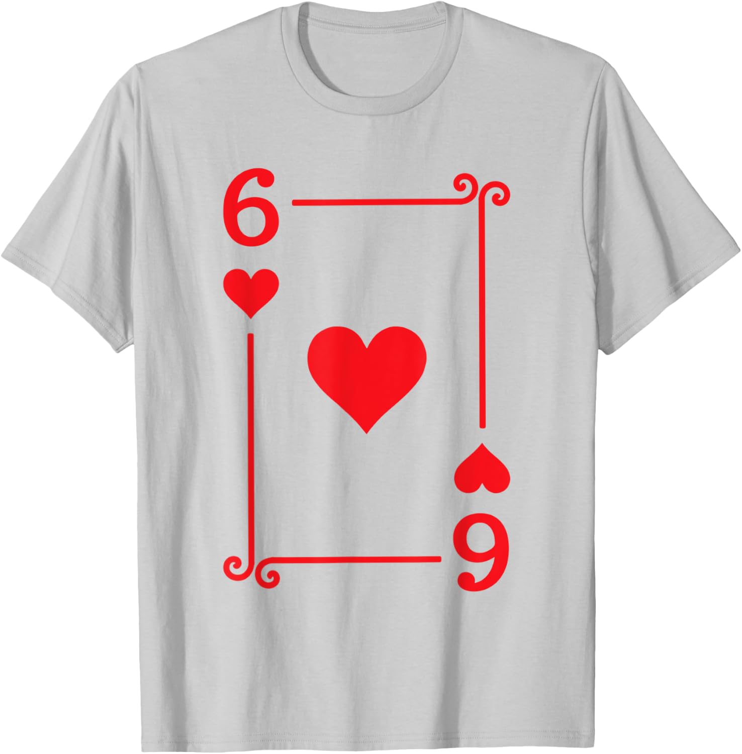 Playing Cards Costume - 6 Hearts Card - Six Card T-Shirt - T-Shirt | Ash