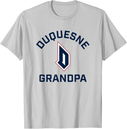 Duquesne University Dukes Arched Grandpa T-Shirt - T-Shirt | Ash