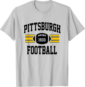 Pittsburgh Football Athletic Vintage Sports Team Fan Gift T-Shirt - T-Shirt | Ash