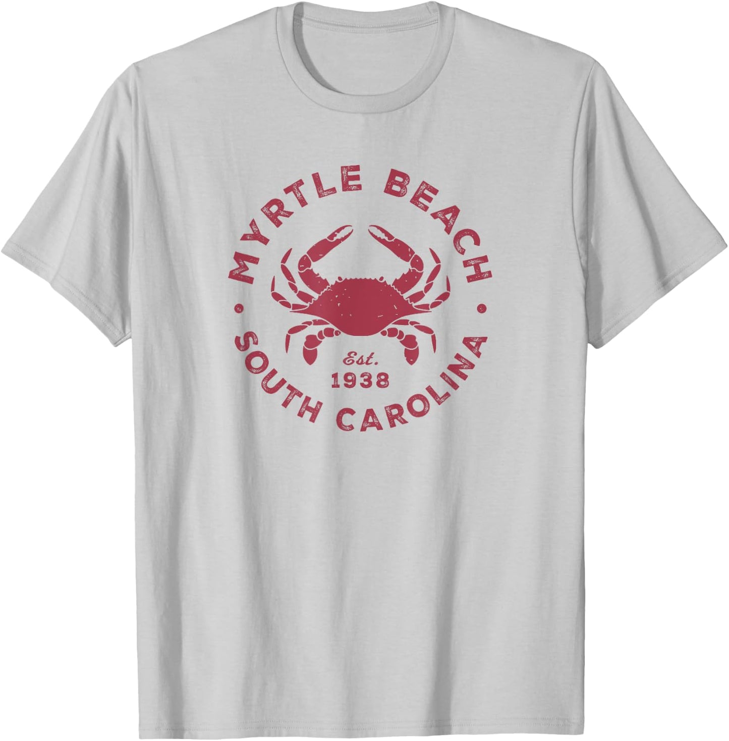 Myrtle Beach South Carolina Blue Crab Vacation Souvenir T-Shirt - T-Shirt | Ash