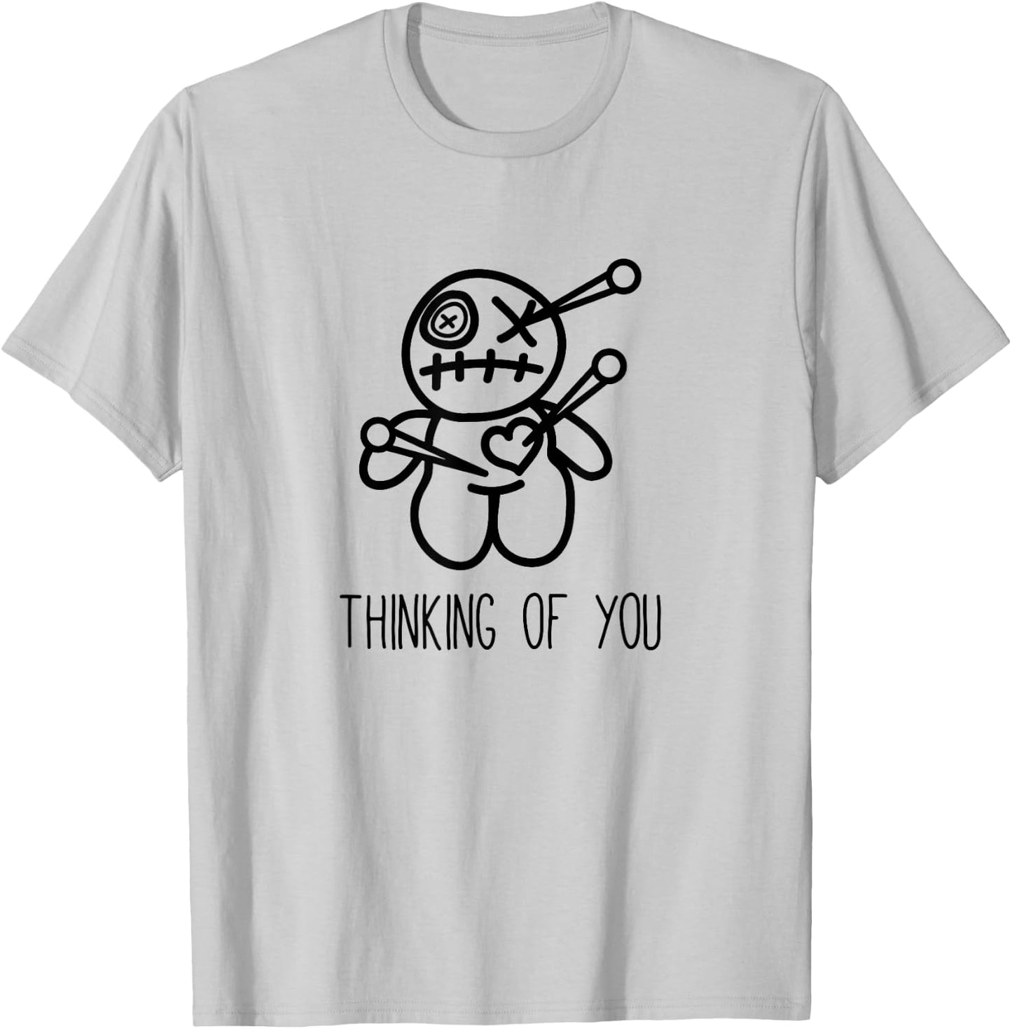 Funny Voodoo Doll Shirt, Thinking of You Gifts, Sarcastic T-Shirt - T-Shirt | Ash
