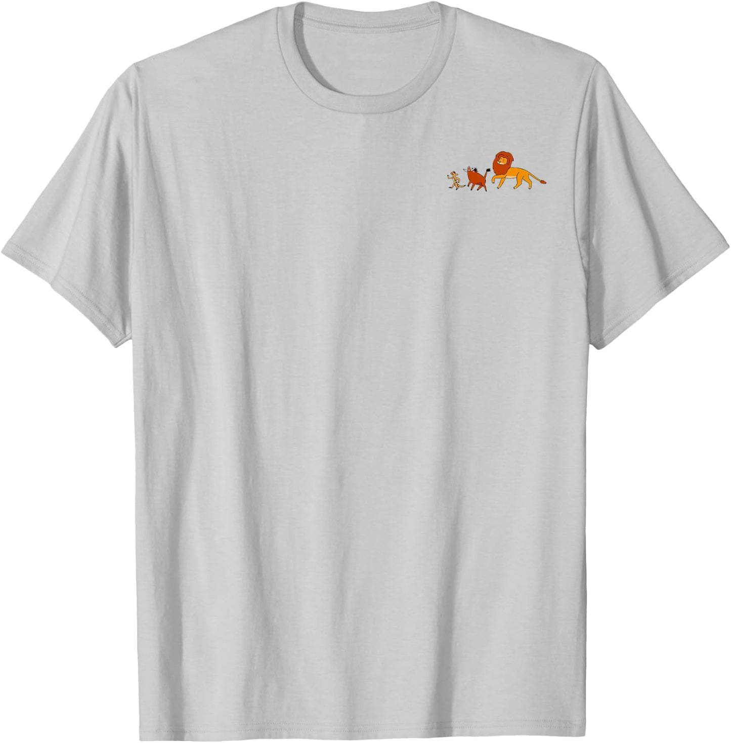 Disney The Lion King Simba Timon Pumbaa Left Chest Doodle T-Shirt - T-Shirt | Ash