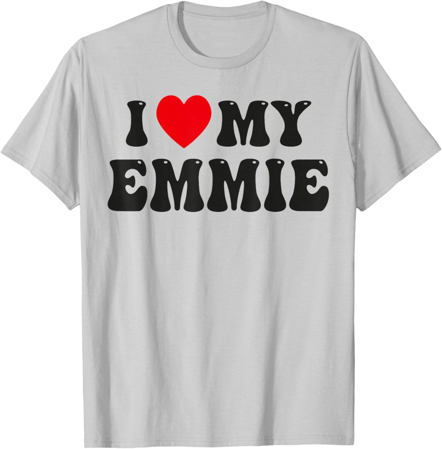 I Love My Emmie Funny Valentine Red Heart Love Women Emmie T-Shirt - T-Shirt | Ash