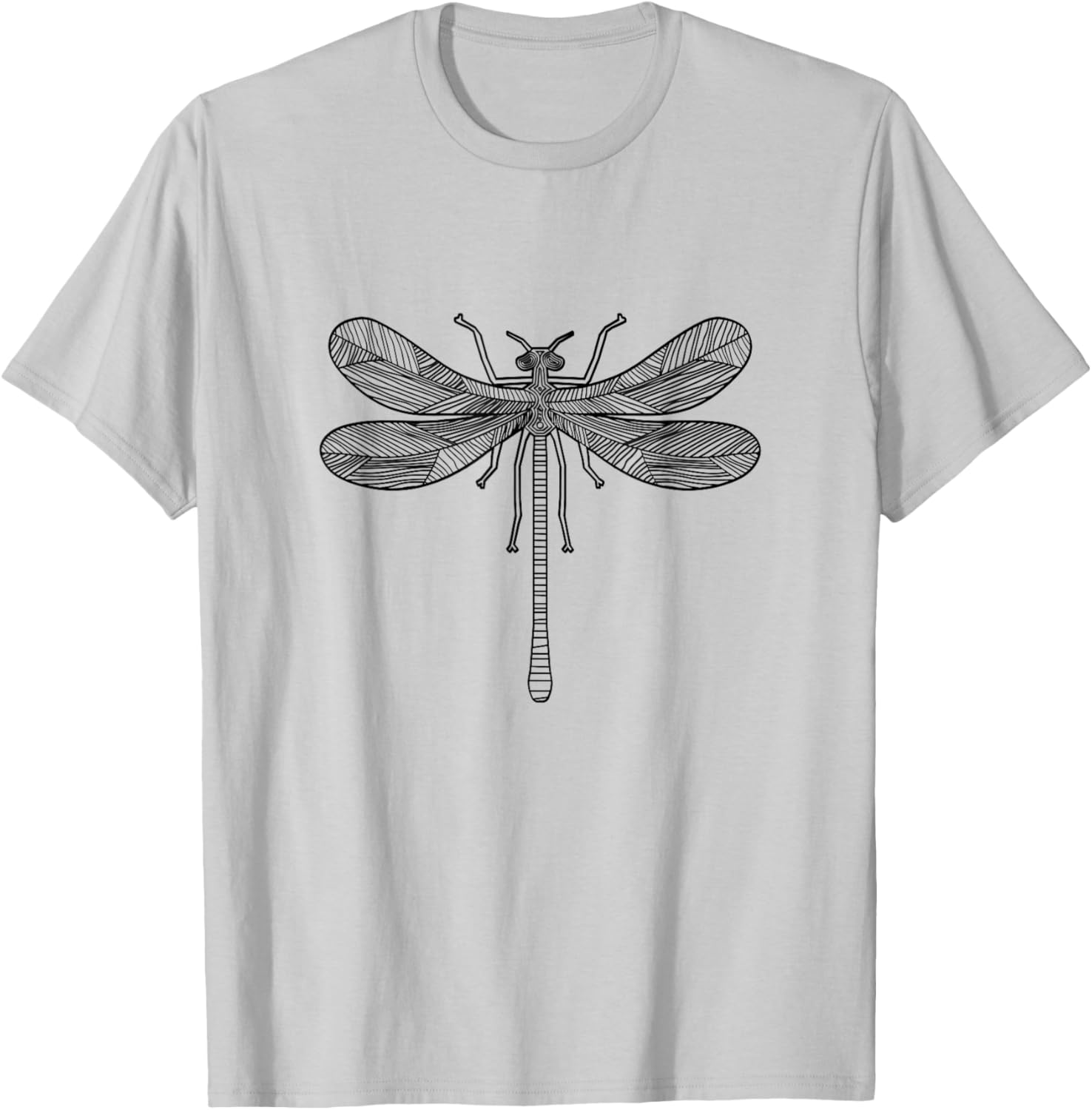 Dragonfly Silhouette Insect Lover T-Shirt - T-Shirt | Ash