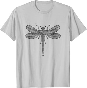 Dragonfly Silhouette Insect Lover T-Shirt - T-Shirt | Ash