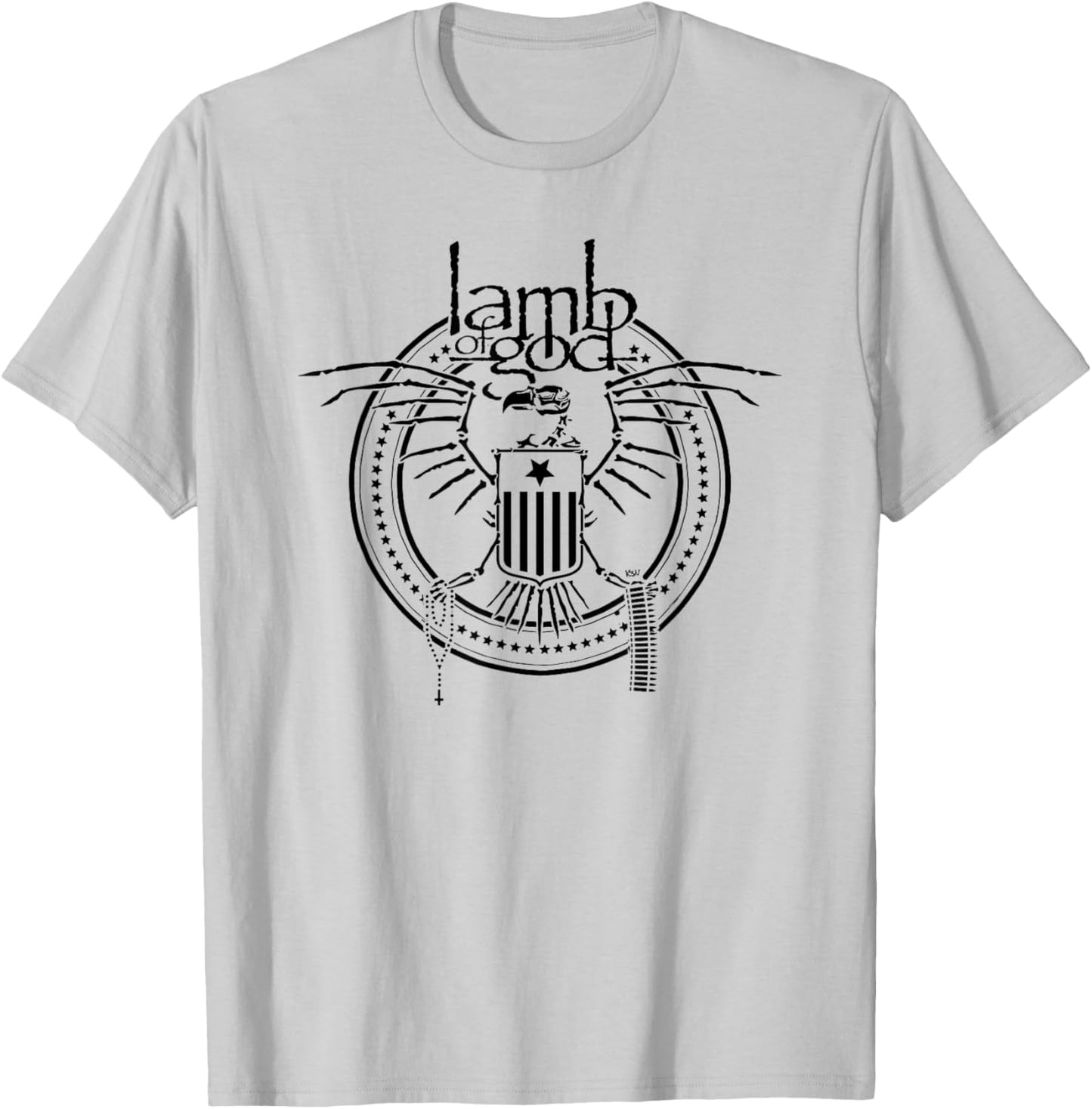 Lamb of God – Skeletal Eagle On White T-Shirt - T-Shirt | Ash