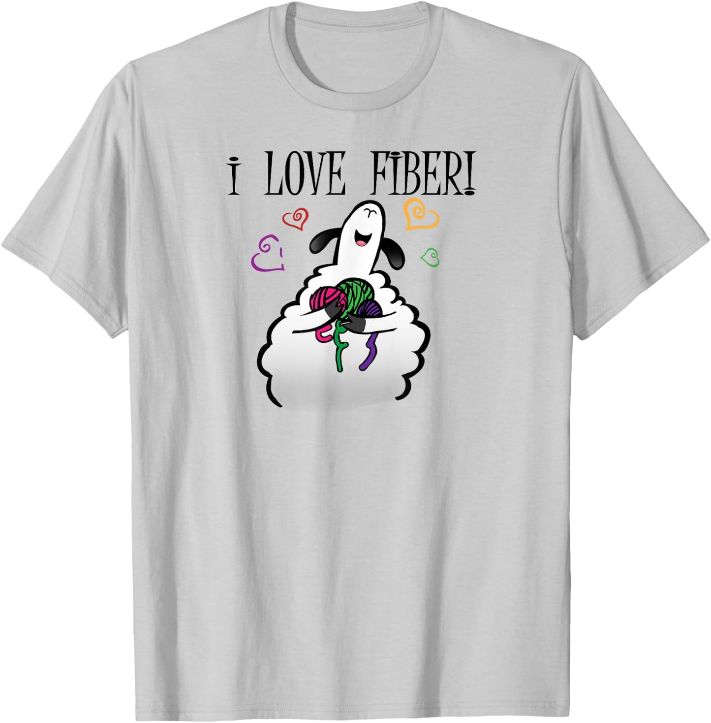 I love fibre Handspinning Funny sheep T-Shirt - T-Shirt | Ash