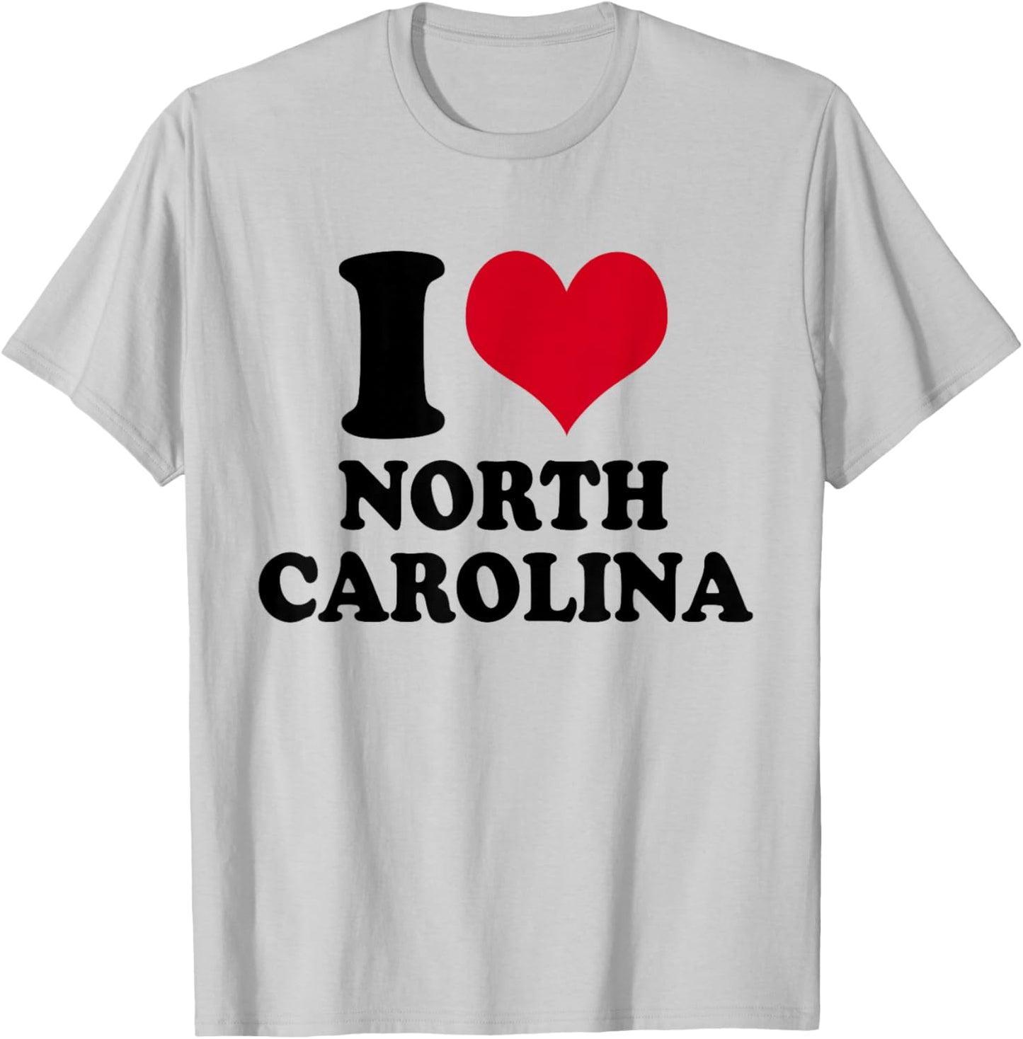 I Love North Carolina NC T-Shirt - T-Shirt | Ash