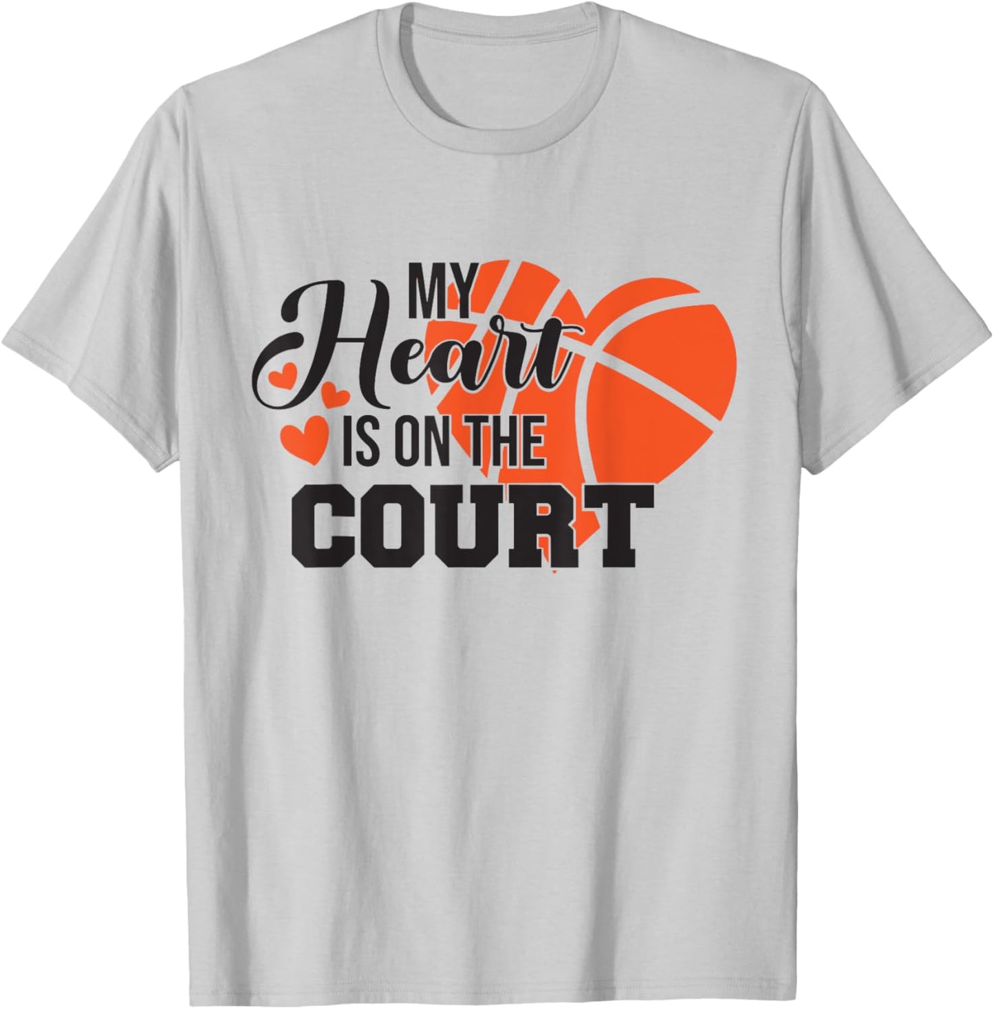 My heart is on that court women basketball kids T-Shirt - T-Shirt | Ash