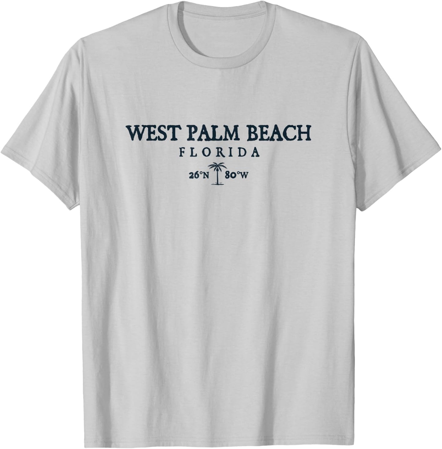 West Palm Beach Palm Tree Surf Beach Gift T-Shirt - T-Shirt | Ash
