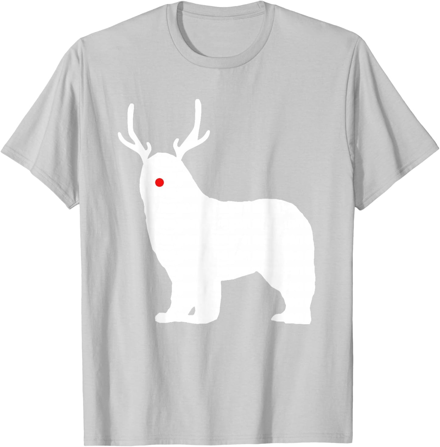Christmas Newfoundland Reindeer Newfie Dog T-Shirt - T-Shirt | Ash