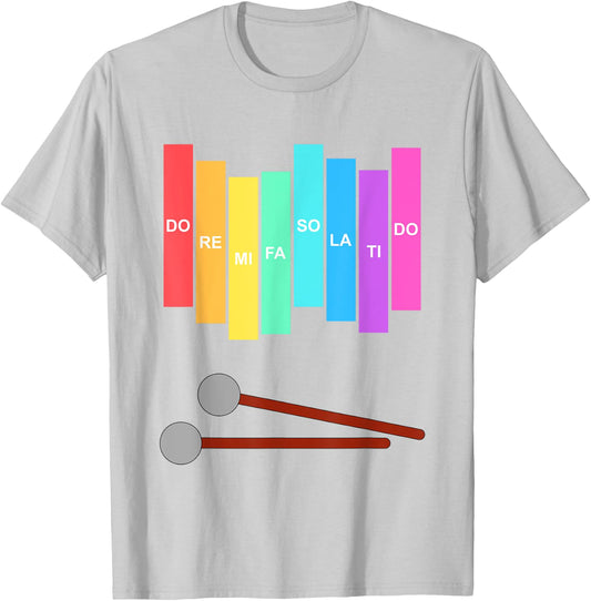 Music Xylophone Vintage Percussion Instrument Rainbow Color T-Shirt - T-Shirt | Ash