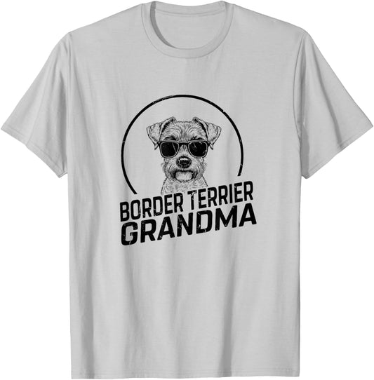 Border Terrier Dog Grandma Dog Owner Gifts Women Mom Mama T-Shirt - T-Shirt | Ash