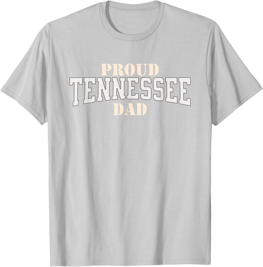Classic Proud Tennessee Dad | Vintage TN Orange Varsity T-Shirt - T-Shirt | Ash
