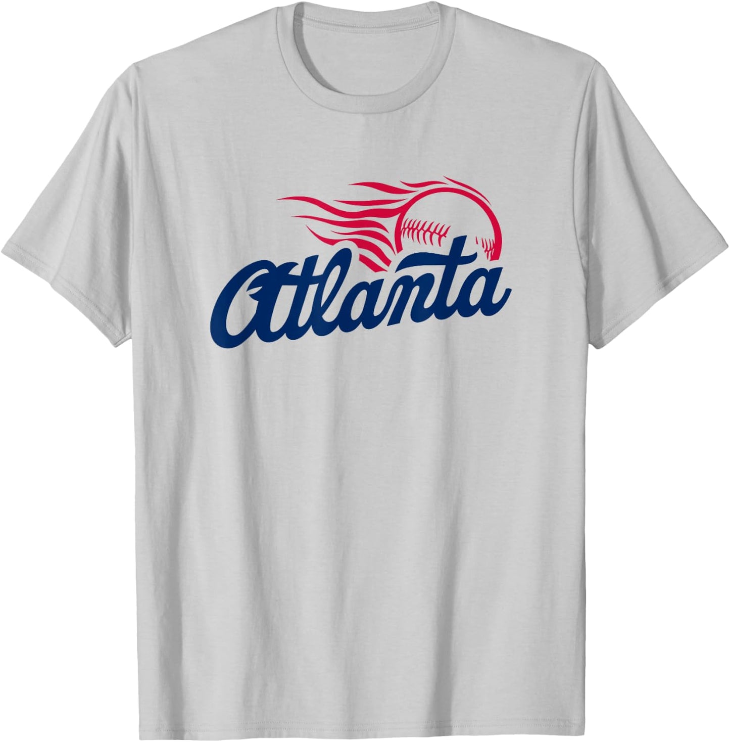 Atlanta Baseball Vintage Minimalist Retro Baseball Lover T-Shirt - T-Shirt | Ash