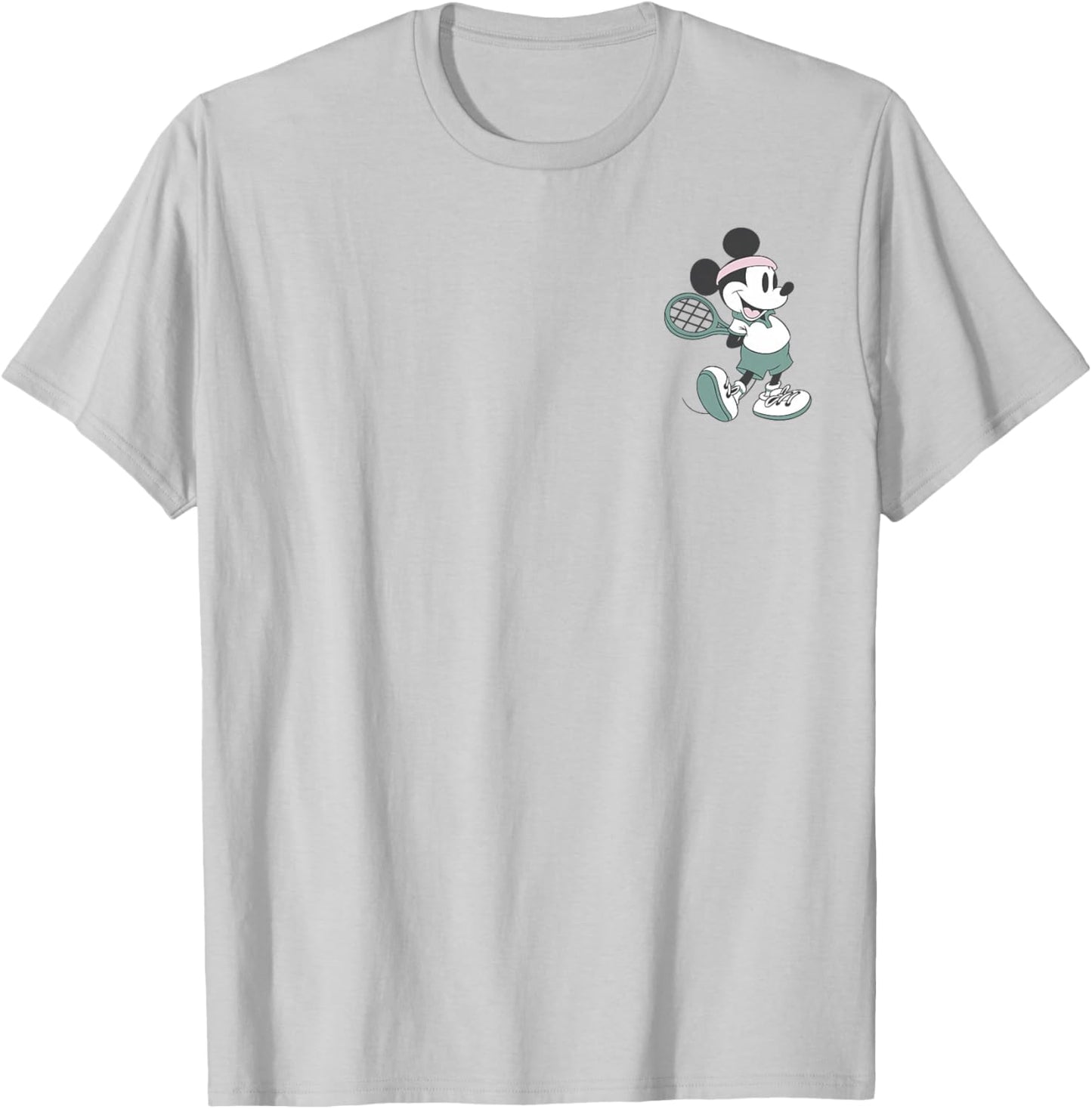 Disney Mickey and Friends Retro Tennis Mickey Pocket Logo T-Shirt - T-Shirt | Ash