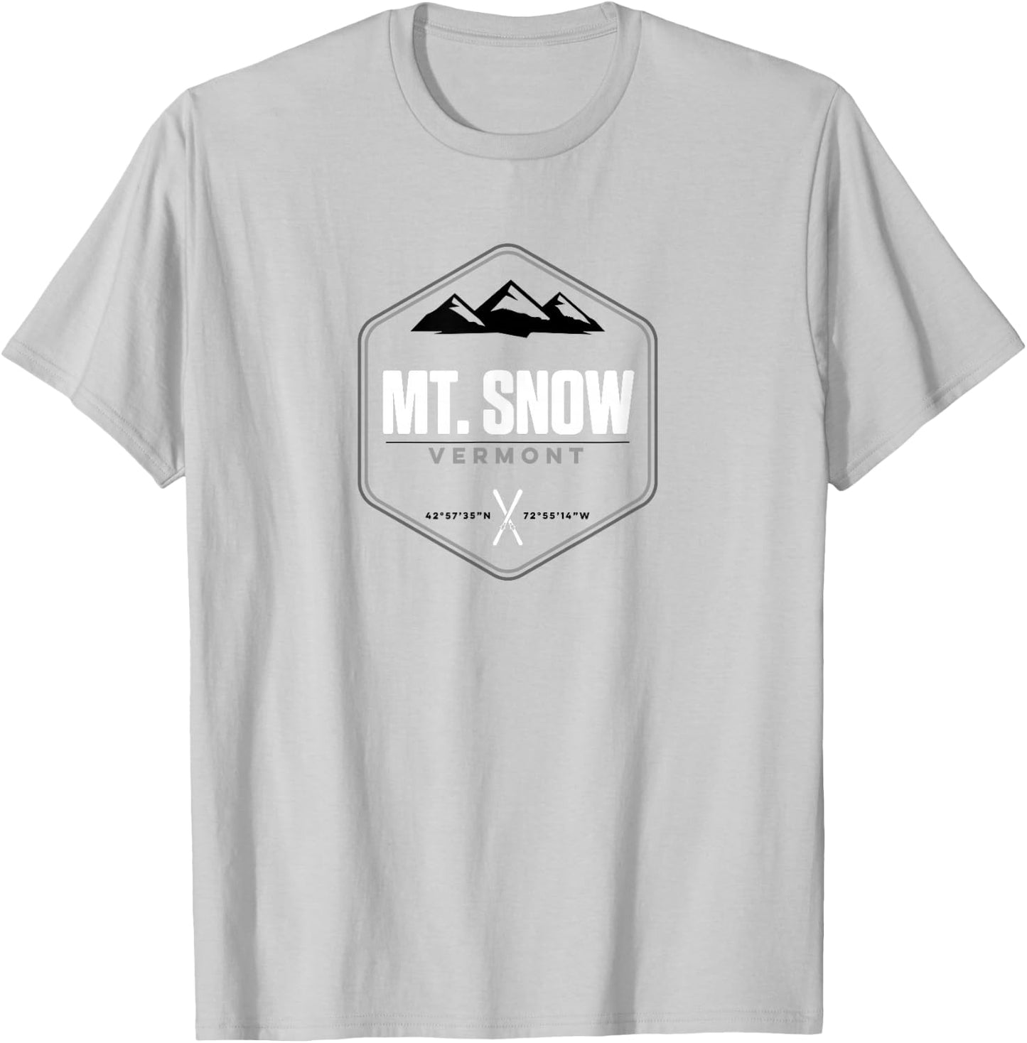 Mount Snow Vermont Graphic Ski T Shirt T-Shirt - T-Shirt | Ash