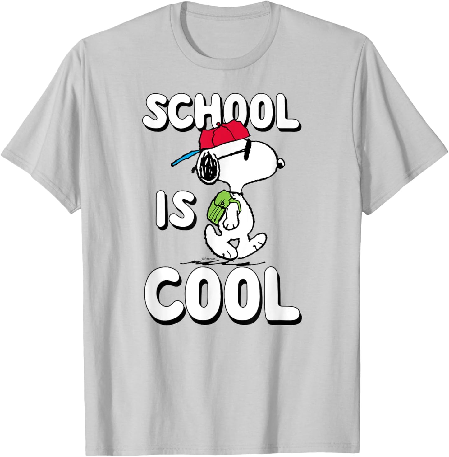 Peanuts - Snoopy School Is Cool T-Shirt - T-Shirt | Ash