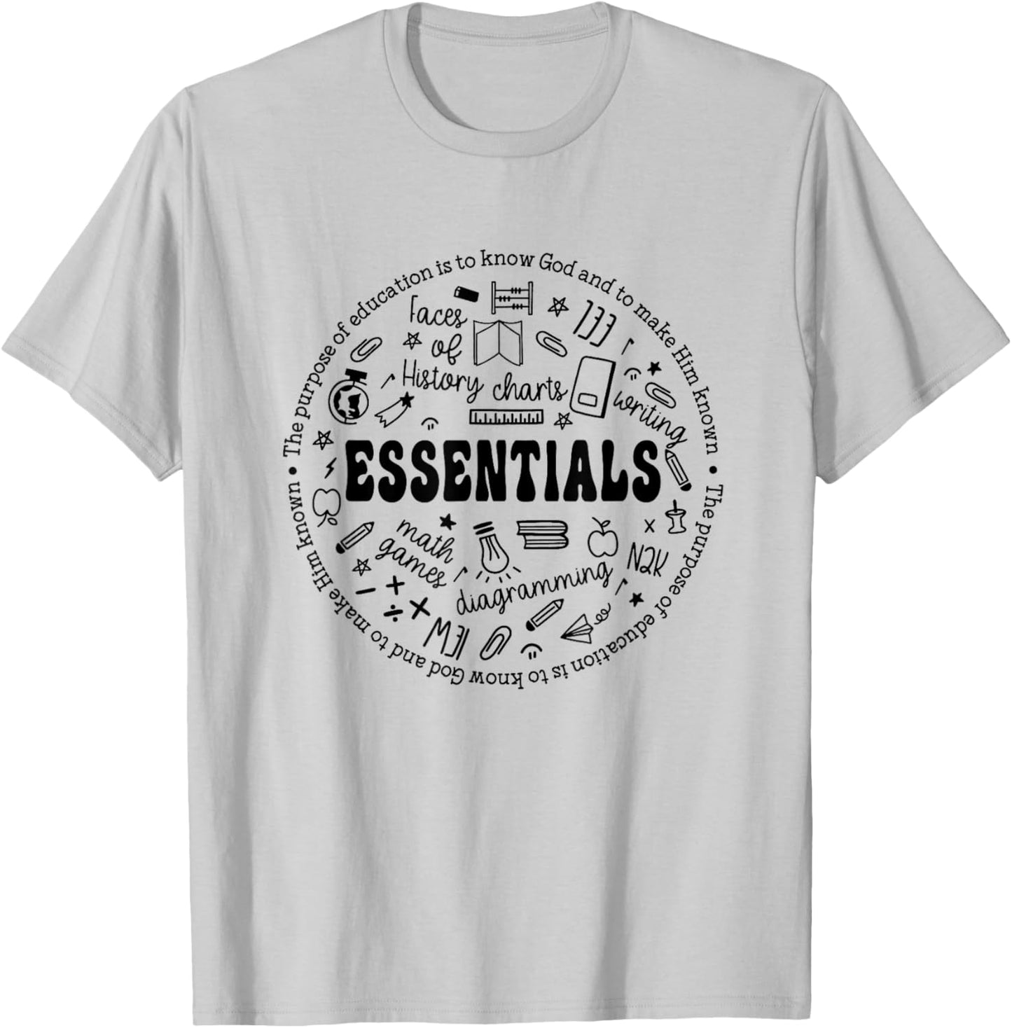 Homeschool Mom CC Mom Essentials Mom Classic Conversation T-Shirt - T-Shirt | Ash