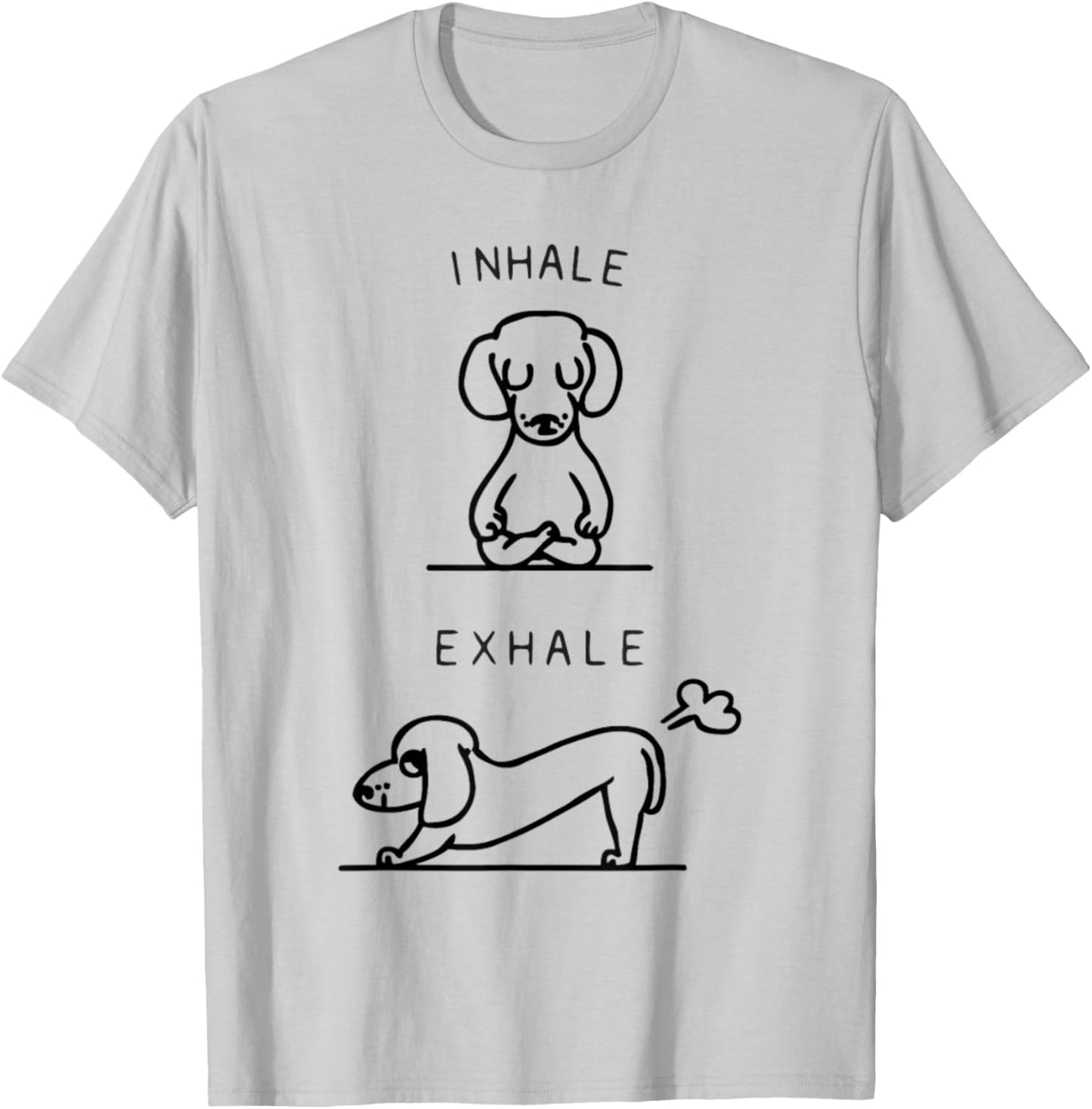 Inhale Exhale Dachshund Yoga T-Shirt - T-Shirt | Ash
