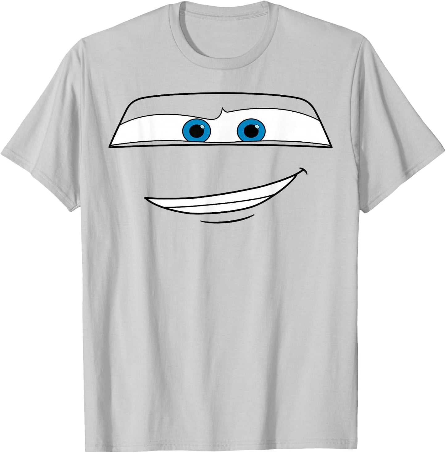 Disney Pixar Cars Lightning McQueen Big Face Short Sleeve T-Shirt - T-Shirt | Ash