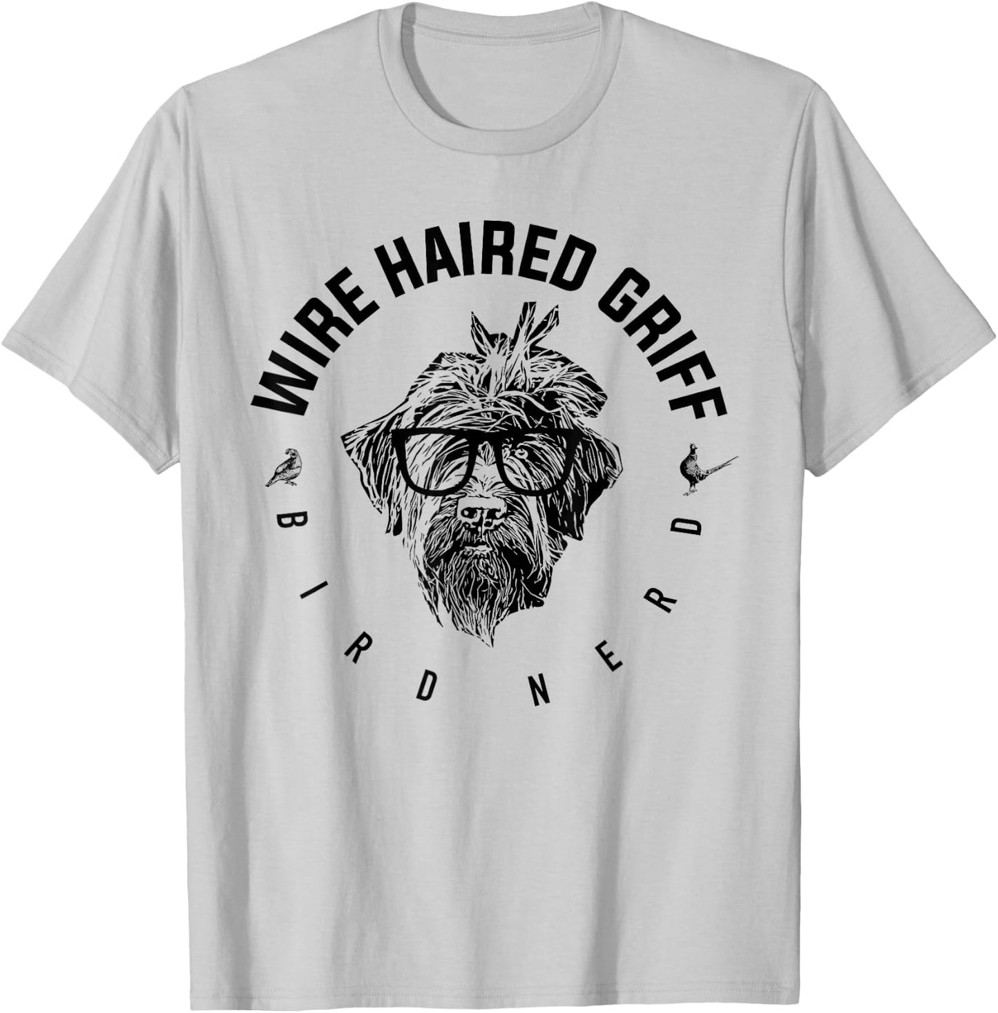 Wirehaired Griffon Bird Nerd T-Shirt - T-Shirt | Ash