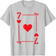 Playing Cards Costume - 7 Hearts Card - Seven Card T-Shirt - T-Shirt | Ash