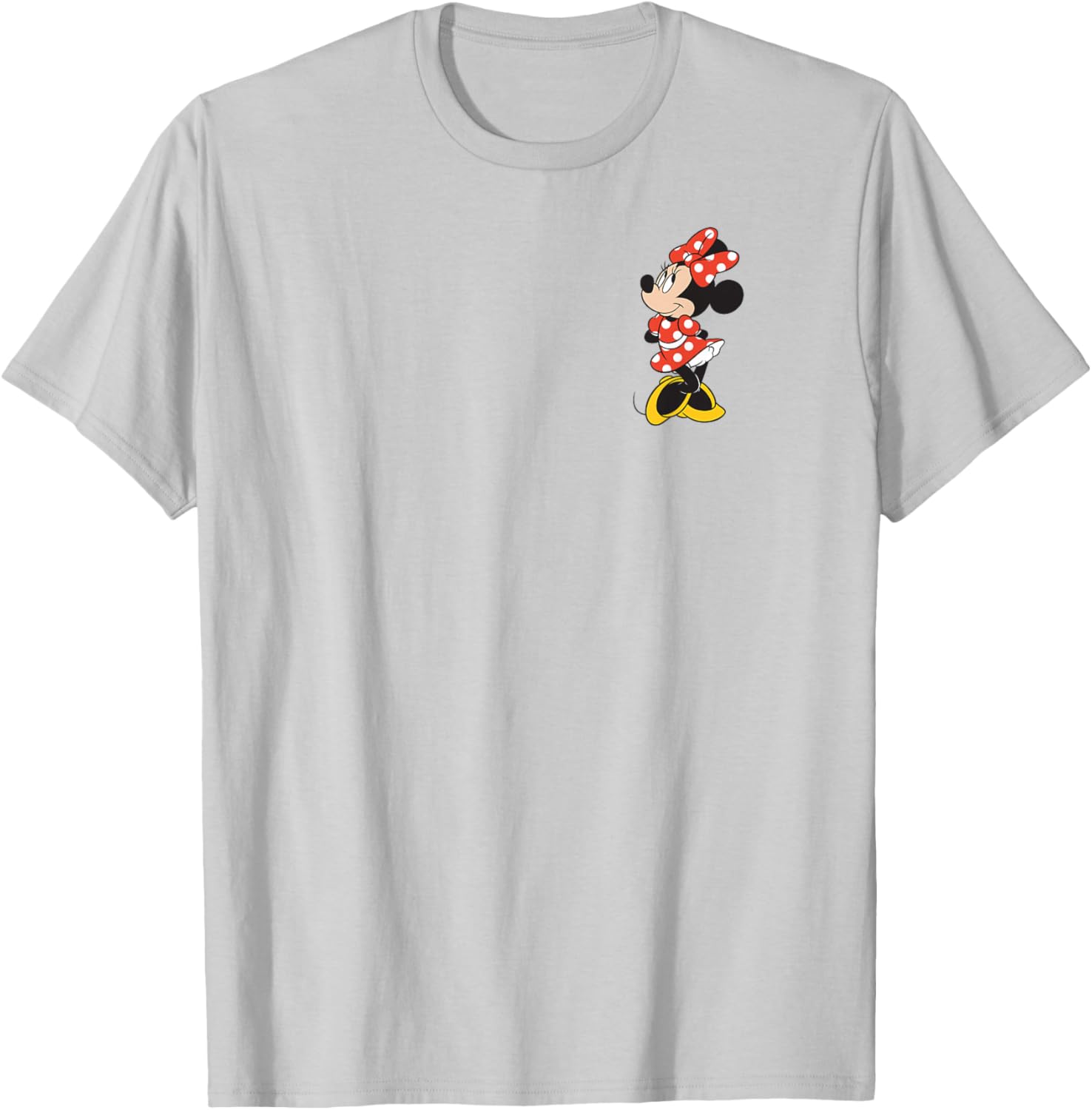 Disney Minnie Mouse Classic Polka Dot Dress Pocket Logo T-Shirt - T-Shirt | Ash