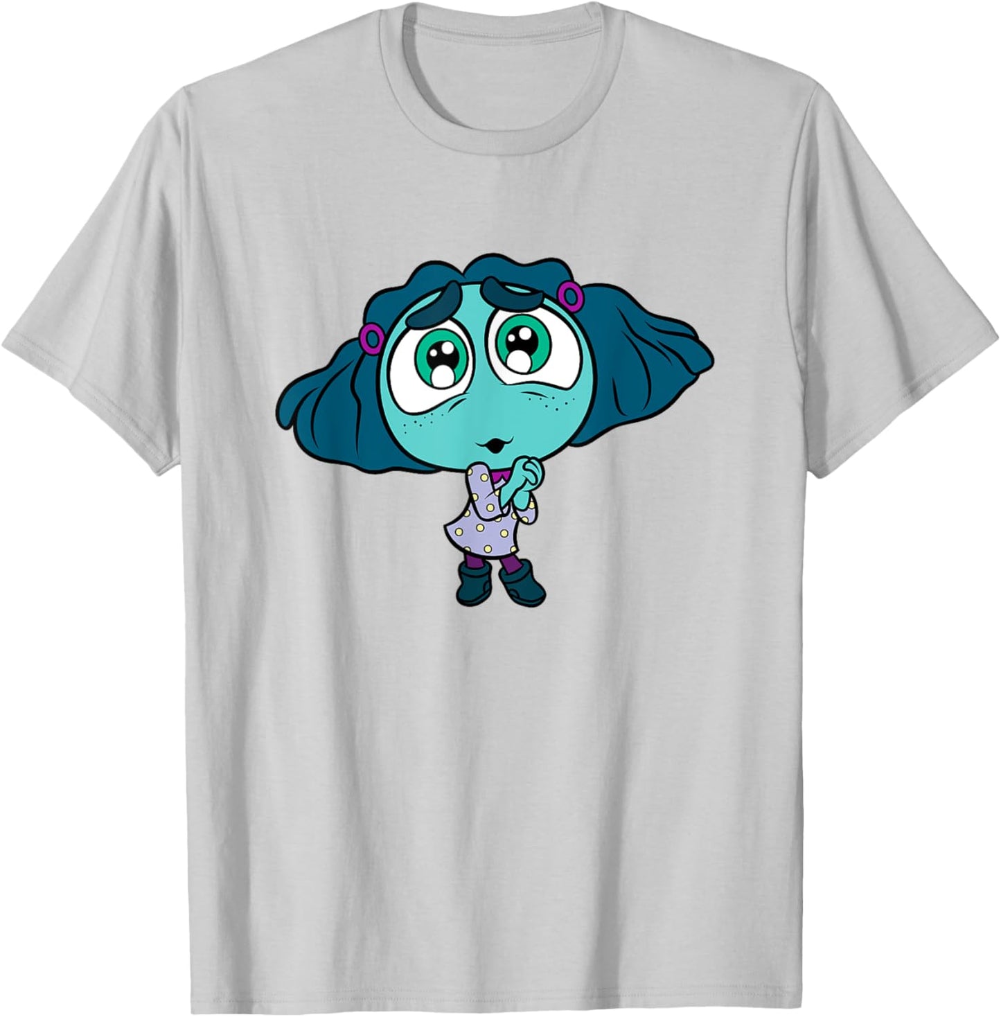 Disney Pixar Inside Out 2 Little Cute Envy Big Eyes Portrait T-Shirt - T-Shirt | Ash