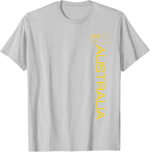 Australia Flag Australian Athletic Sports Vertical Style T-Shirt - T-Shirt | Ash