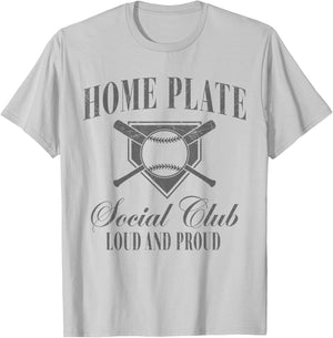 Home Plate Social Club Baseball T-Shirt - T-Shirt | Ash