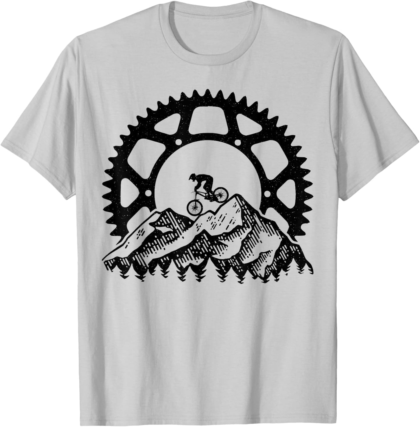 Mountain Biking Gear Retro Vintage MTB Bicycle Bike Rider T-Shirt - T-Shirt | Ash