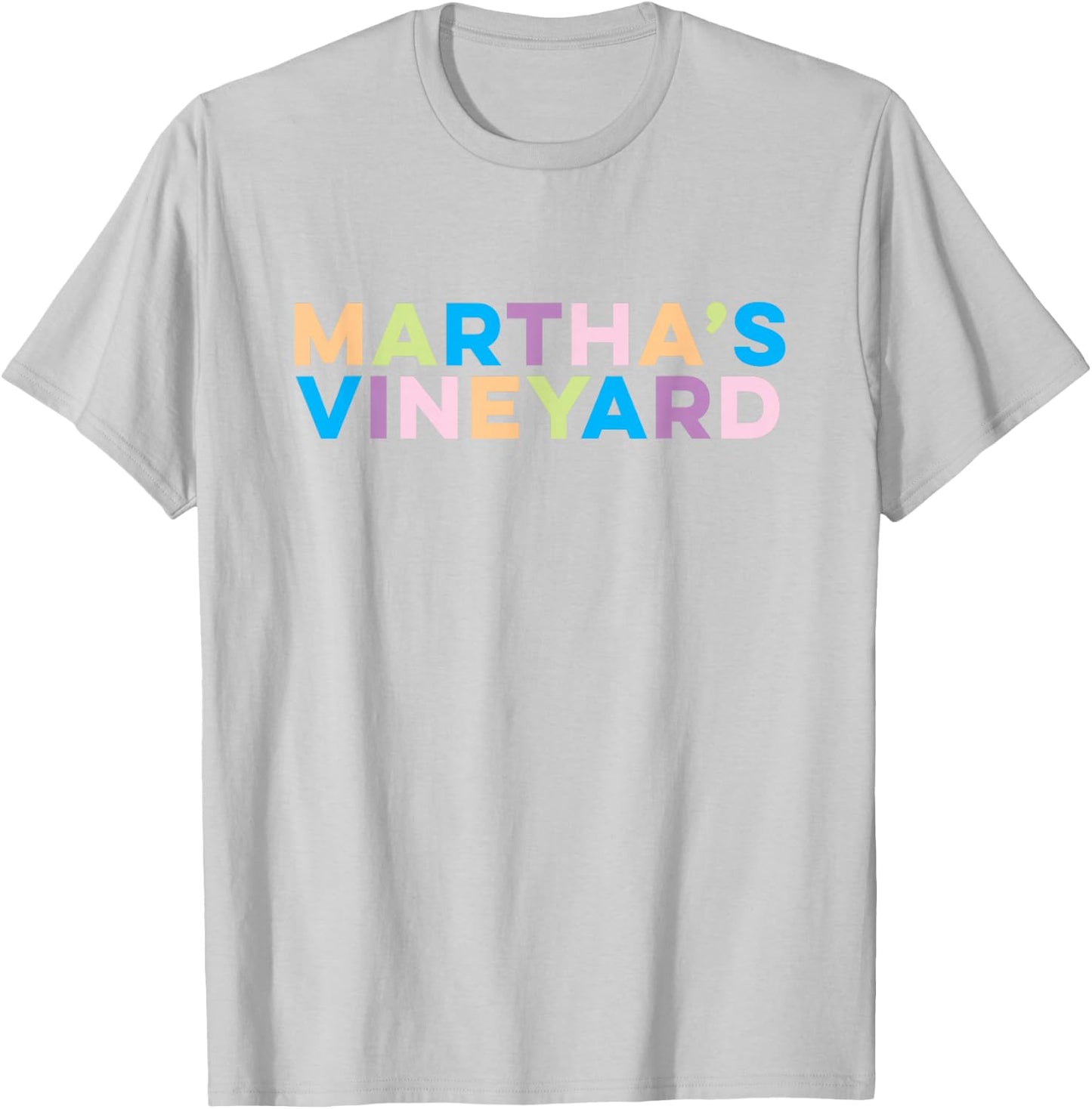 Martha's Vineyard Colorful Vacation T-Shirt - T-Shirt | Ash