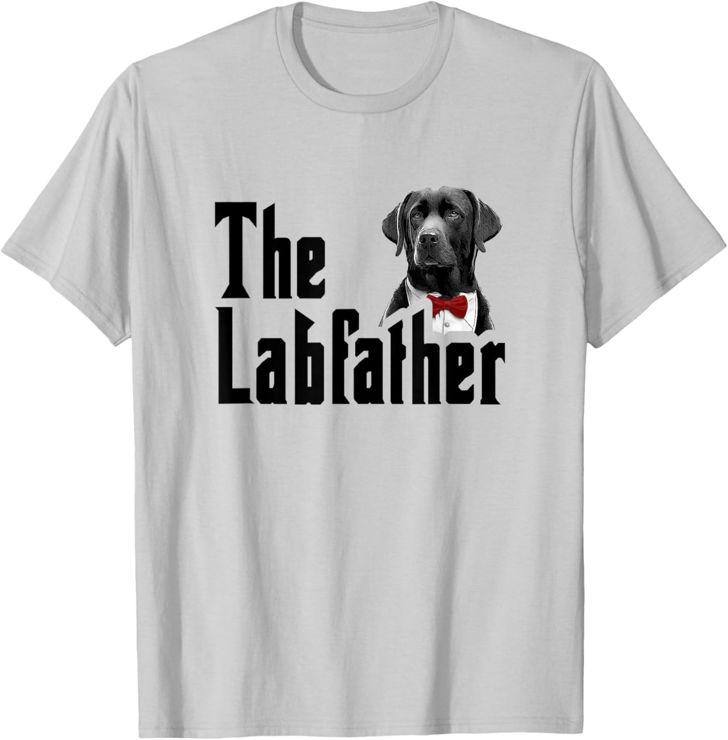 The Labfather Red Bow Tie Labrador Father's Day Dog Lover Men Women T-Shirt - T-Shirt | Ash