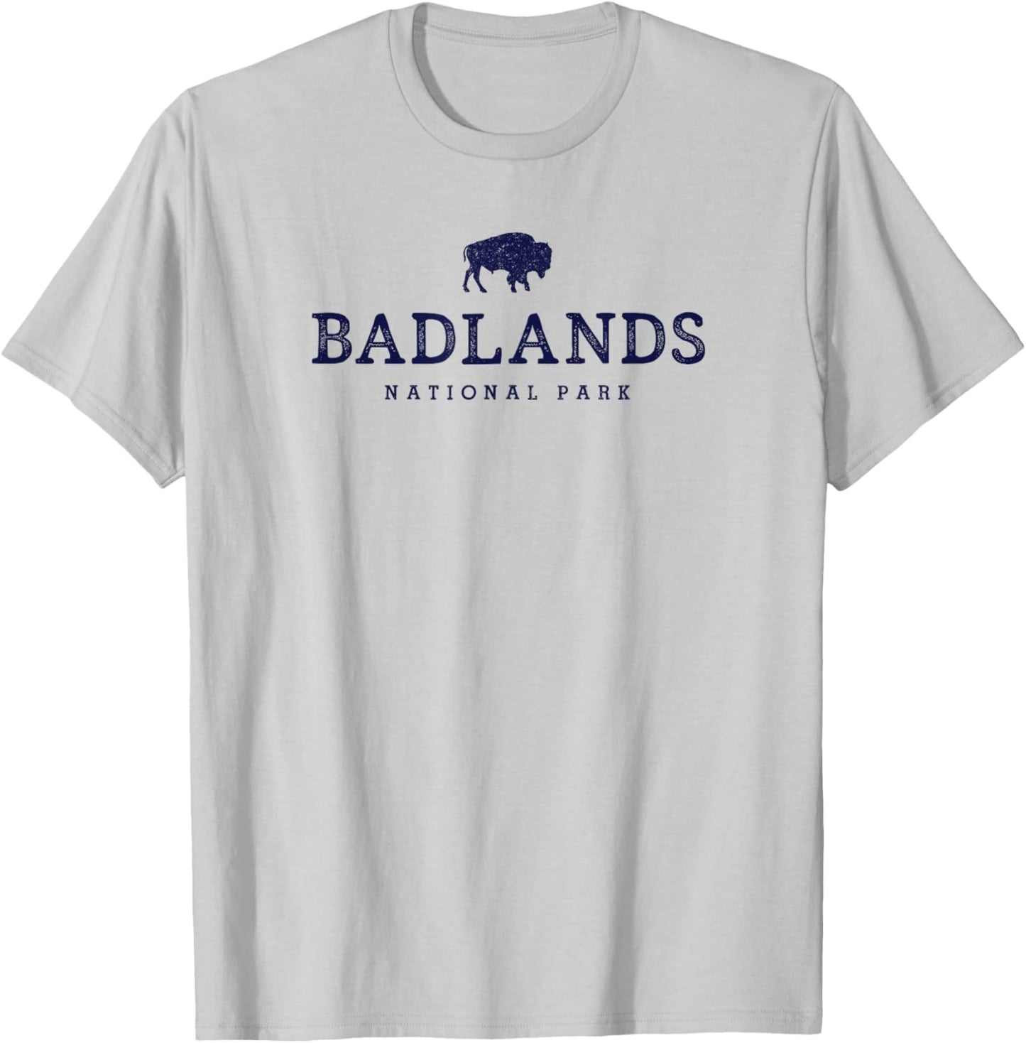 Retro Badlands National Park Bison Hiking Souvenir T-Shirt - T-Shirt | Ash
