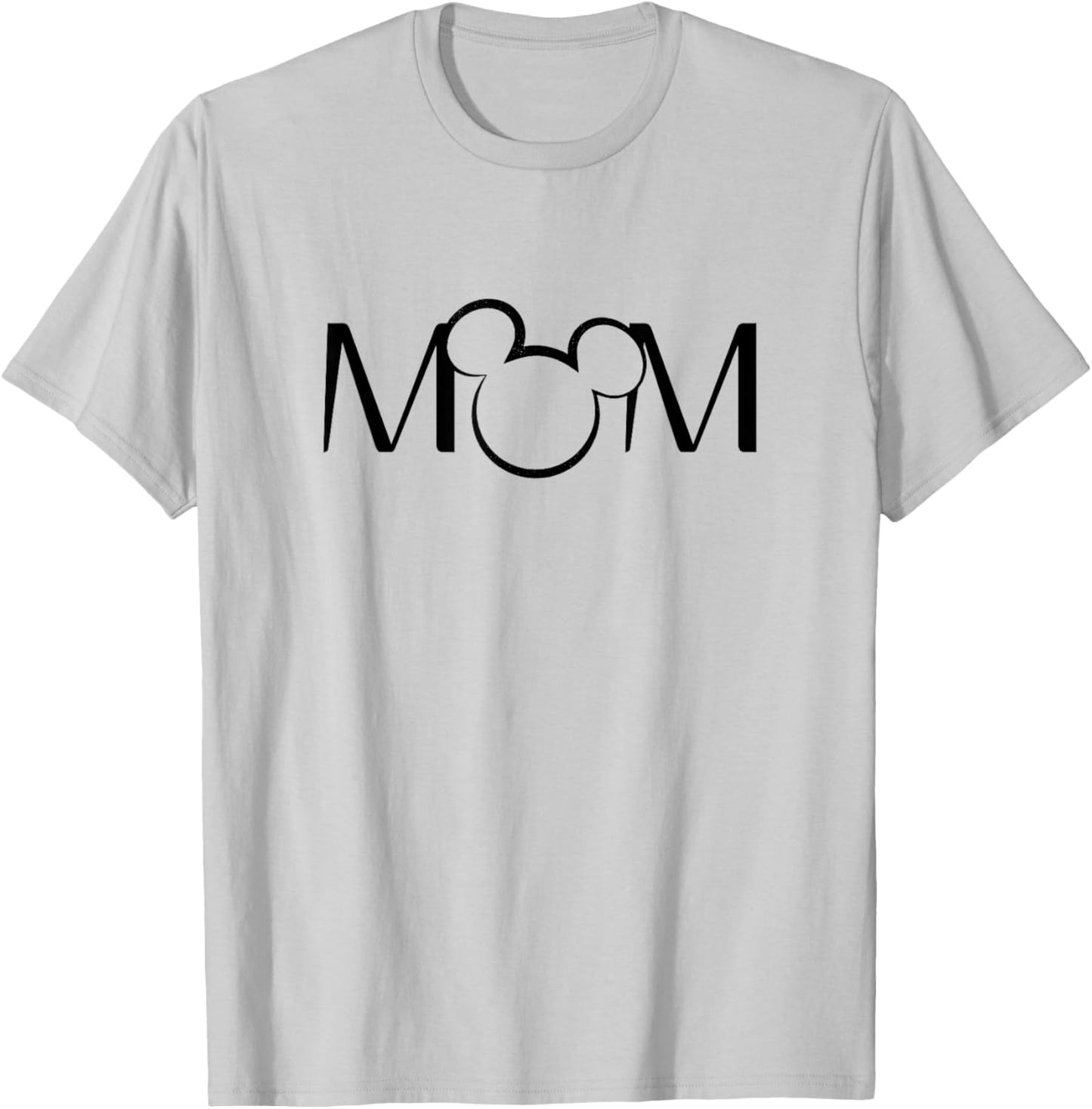 Disney Mickey And Friends Mom Mickey Ears Text Logo T-Shirt - T-Shirt | Ash