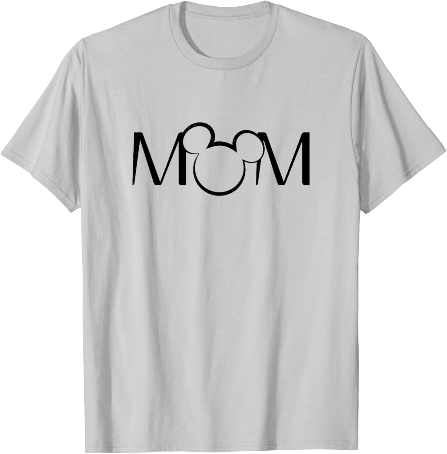 Disney Mickey And Friends Mom Mickey Ears Text Logo T-Shirt - T-Shirt | Ash