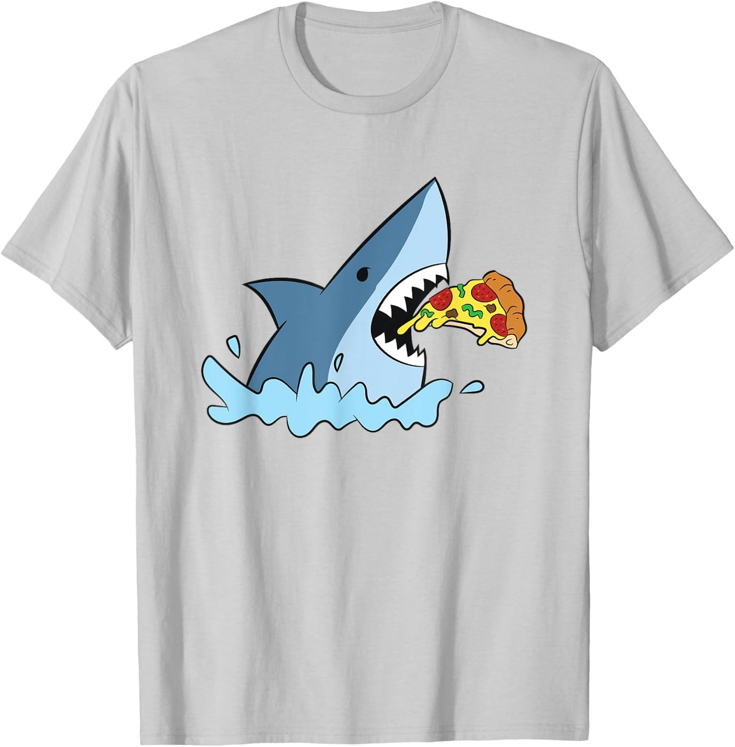 Shark Eating Pizza Sharks Pizza T-Shirt - T-Shirt | Ash
