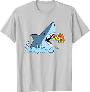 Shark Eating Pizza Sharks Pizza T-Shirt - T-Shirt | Ash