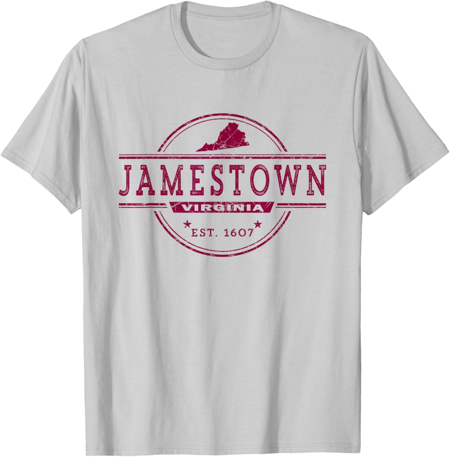 Retro Jamestown Virginia T-Shirt - T-Shirt | Ash