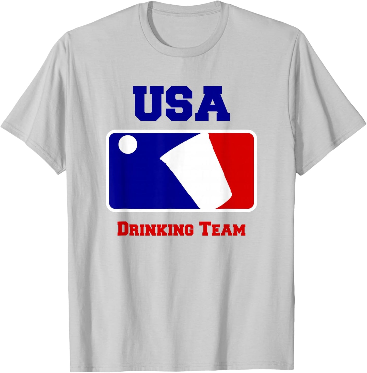 USA Drinking Team Funny Party Beer Pong Game T-Shirt - T-Shirt | Ash