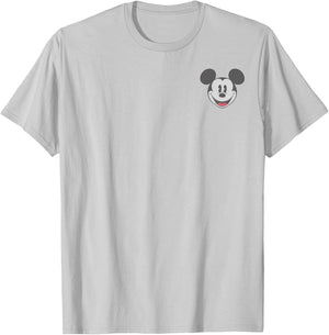 Disney Mickey and Friends Retro Smiling Mickey Pocket Logo T-Shirt - T-Shirt | Ash